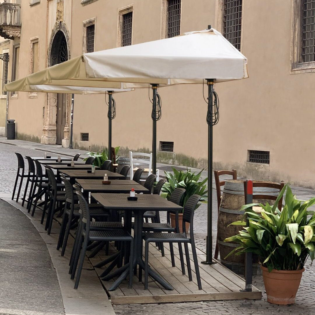 Demi-parasol en aluminium Cipro pour balcon