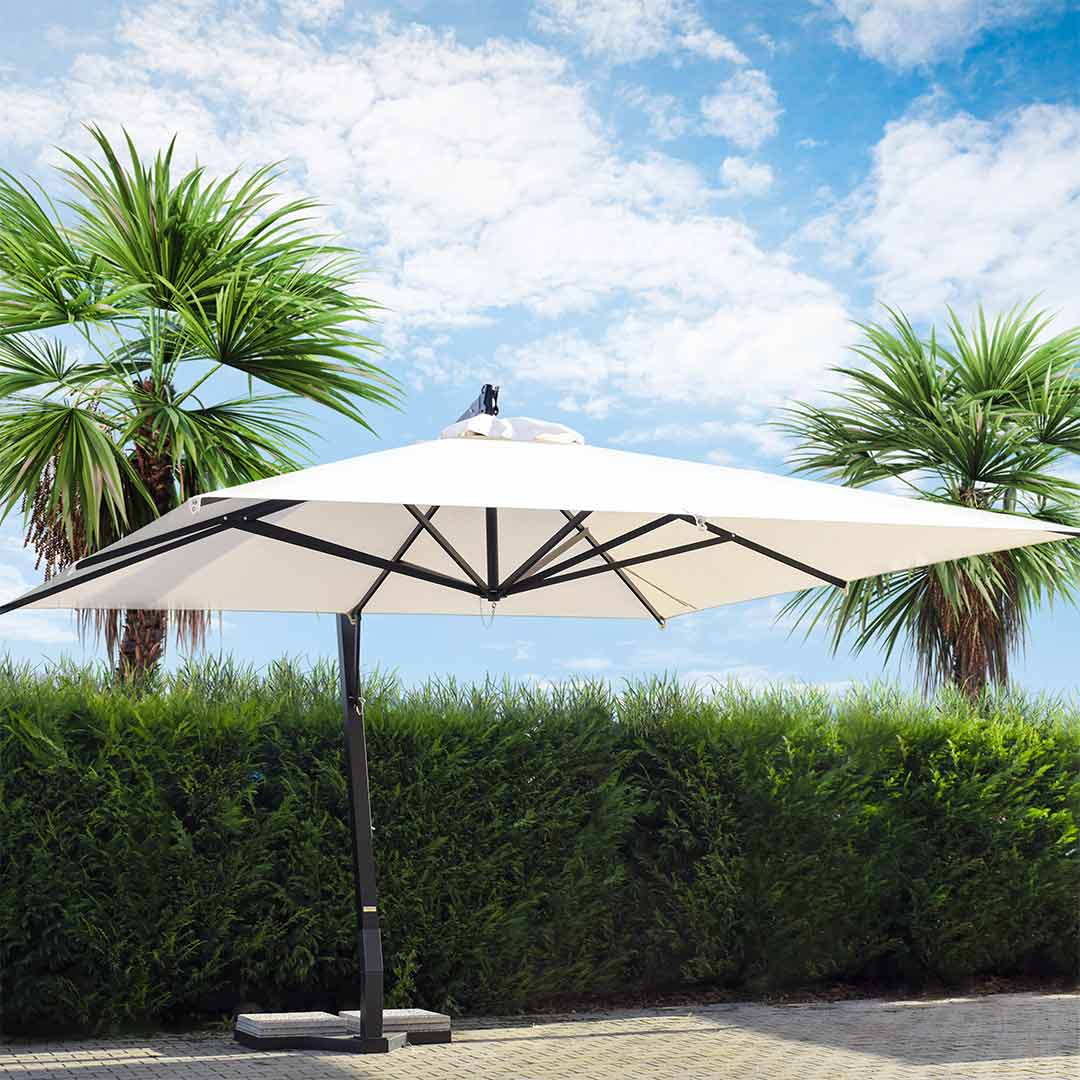 Parasol déporté rectangulaire en aluminium Malibù