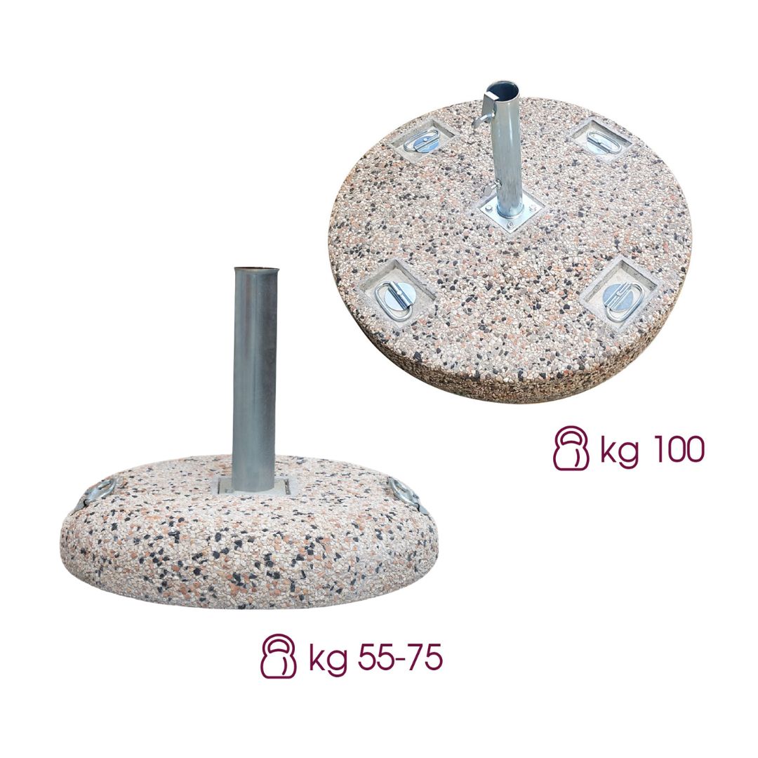 Base béton ronde pour parasol de jardin