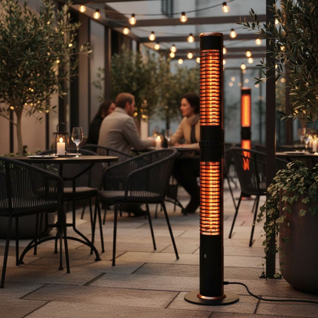 Lampe chauffante infrarouge colonne pour extérieur