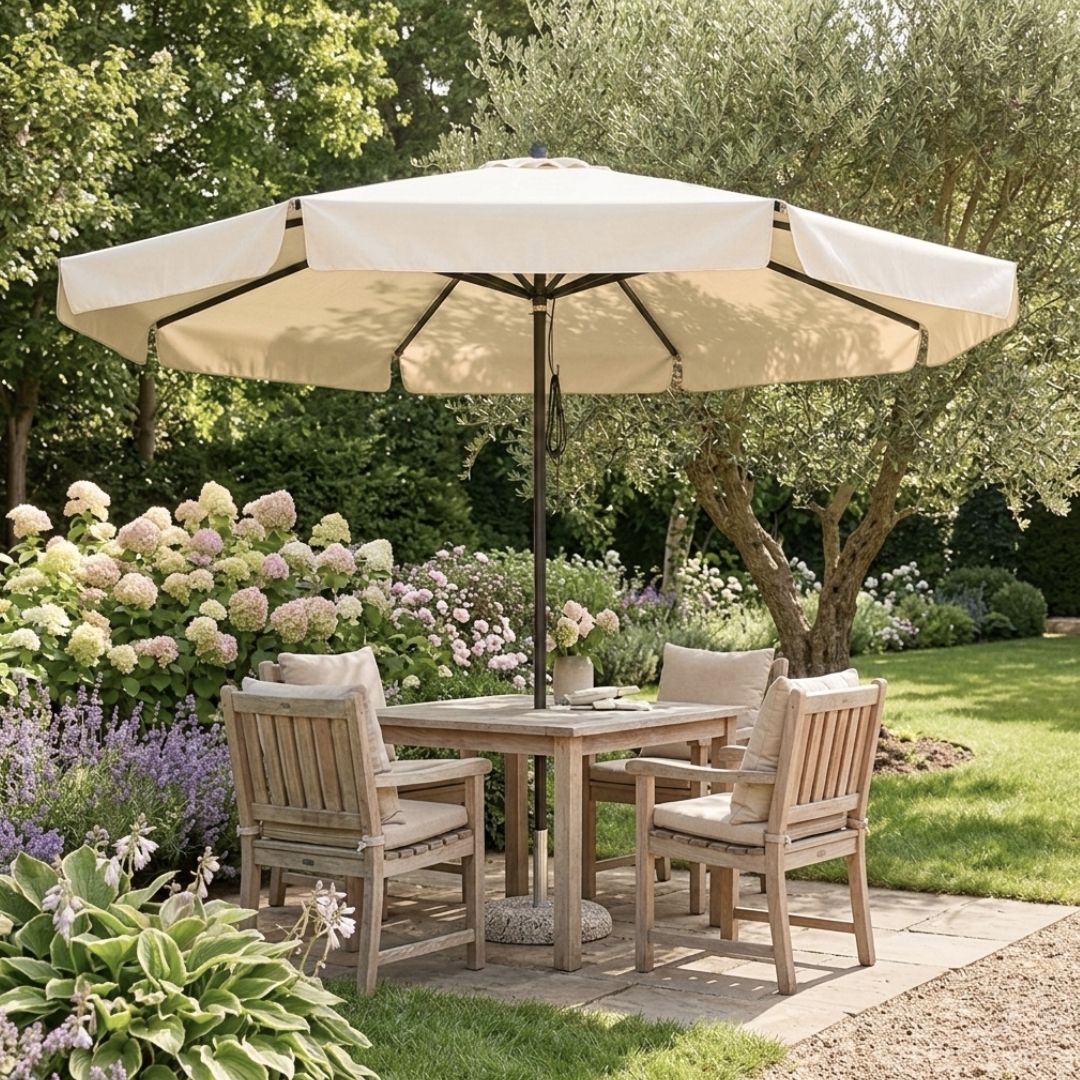 Parasol droit rond en aluminium Miami pour terrasse moderne