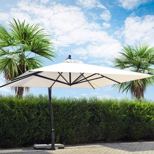 Parasol déporté rectangulaire en aluminium Malibù