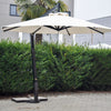 Parasol déporté rond en aluminium Nairobi-T à fixation platine au sol